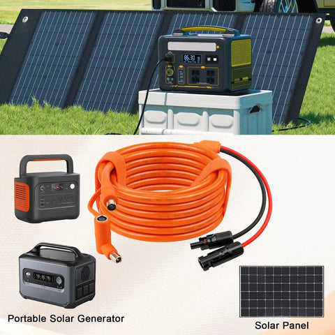 Solar To DC 8mm Charge Extension Cable 10 Ft 12AWG Plus 14AWG Copper Core Solar Panel Connector To DC7909 8020 with devices