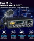 Beefy High Power 10 Meter Amateur Radio Transceiver With 80W PEP All Mode CW FM AM SSB SRA 198NC Microphone and controls