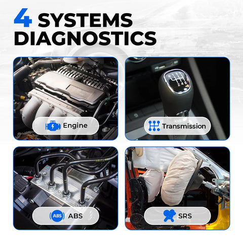 AD500 OBD2 Scanner All In One Diagnostic Tool With Full OBD2 Functions and Four System Diagnostics: Engine, Transmission, ABS, SRS