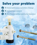 Heavy Duty RV Toilet Water Valve Kit Replacement For Pedal Flush Campers And RV Trailers Featuring Broad Fitment Specs, with freeze resistance design.
