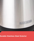 Close-up of 1.7L Cordless Electric Kettle With Rapid Boil Technology And Auto Shutoff, Stainless Steel Water Heater, durable exterior