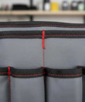 Close-up of reinforced loops on a Heavy Duty Oxford Canvas Tool Belt With Fully Adjustable Waist Strap Multiple Smart Pockets.