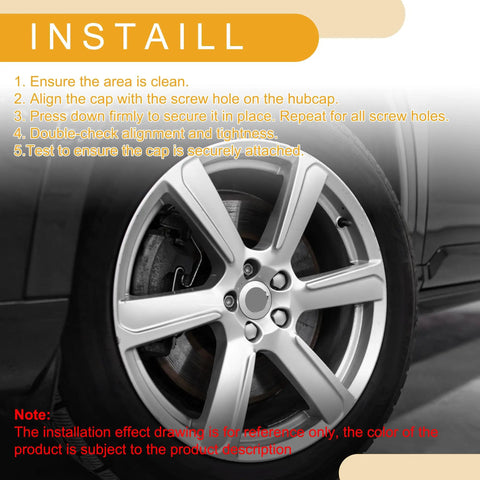20 Pcs Wheel Lug Nut Dust Cap Covers, Fluorescent Orange Silicone Nut Protection Caps For Rims And Tire Screws, Plug And Play Install instruction steps