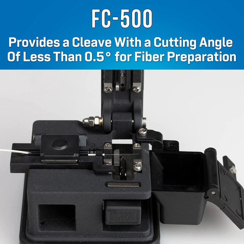 FTTH Prep Kit With PON Power Meter, Fiber Cleaver, VFL And More For Live OLT Testing FC-500 fiber cleaver with precise cutting angle
