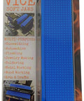 Heavy Duty Heat Resistant Magnetic Soft Jaws For Bench Vise Drill Press Clamps Easy Snap On Install With Strong Neodymium Magnets, blue soft jaws packaging, 5 inch.