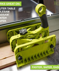 Expandable Push Shoe For Table Saw, Adjustable Push Block From 2 To 6 Inches, green safety tool on woodworking machine