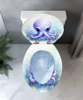 Kids Elongated Toilet Seat Ocean Themed with octopus design, fitting for elongated toilets, resembling marine life.