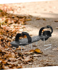Beefed Up Aerator Shoes Spikes For Women 20 Pack Turf Spikes For Lawn Aeration on pathway with metal pegs visible