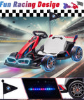 BMW Licensed Drift Electric Go Kart For Kids With Dual Motors And Adjustable Seat LED Lights Drift Mode in action
