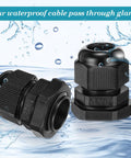 100 Pack 1/2 NPT Black Nylon Cable Glands IP68 Waterproof shown in water environment