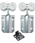 Heavy Duty Box Track Hanger With Bracket Kit For Exterior Sliding Barn Doors Two Pack Supports Doors Up To 300 Lbs