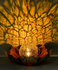 Solar Lotus Flower Light Outdoor Decor For Garden Backyard Waterproof Metal Yard Ornament