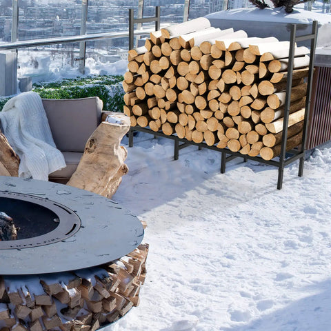 Heavy Duty Firewood Rack For Indoor And Outdoor Use Built Tough Log Holder Stand With Weather Resistant Tubular Steel Cradle