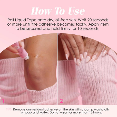 Using Liquid Fashion Tape Roll On Adhesive For Clothes And Skin Safe No Fuss All Day Hold Clear Body Glue For Dresses And Fabric
