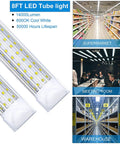 8ft LED tube light in supermarket, meeting room, and warehouse application, showcasing versatility