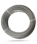 Coiled 50 Feet 1 By 8 Inch T316 Stainless Steel Cable Wire Rope For Deck Railing Indoor Outdoor Balustrade DIY 7x7 Strand Aircraft Grade