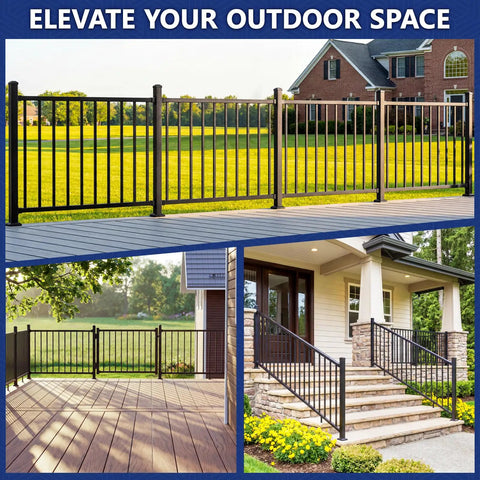Heavy Duty Modular Deck Railing System 36 Inches High By 6 Feet Long Solid 6063 Aluminum Rails in outdoor settings