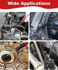 Seventeen Pcs Hook And Pick Tool Set With Scraper For Auto Clip Removal Pliers And Fastener Remover in use on car engine components