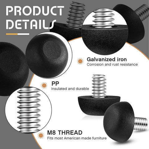 Kick The Wobble To The Curb With These Adjustable Furniture Levelers Sporting Stainless Steel M8 Threaded Inserts And Matte Black Bases Turn Flimsy Patio Tables Dining Chairs Into Rock Solid Gems With Zero Hassle Today