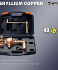 Top Shelf Beryllium Copper Nonsparking Wrench And Socket Kit For Flammable Storage Areas with ratchet handle and multiple sockets.