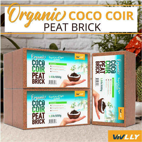High Expansion Coco Coir Bricks 5 Pack 650g Each Peat Free Coconut Coir Low EC And pH Balanced Washed And Buffered Top Notch