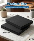 2 Pack 8 To 10 Inch Studio Monitor Isolation Pads And Subwoofer Stand With Three Layer Acoustic Foam on tabletop with size details