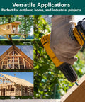 40 Pack Self Drilling Timber Screws Heavy Duty Structural Wood Fasteners For Decks And Barns shown in various construction settings.