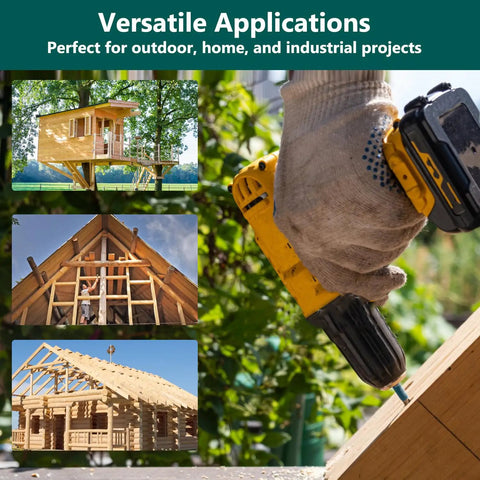 40 Piece Heavy Duty Timber Screws Ten Inch Self Drilling Exterior Lag Screws With Hex Socket being used on a wooden structure.