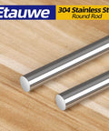 Half Inch Diameter Eight Inch Long Stainless Steel Round Rod Set of 2 for DIY Crafting and Metalworking Projects 304 Stainless Steel Solid Rods