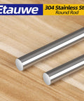 4mm Diameter 300mm Length 304 Stainless Steel Solid Round Rods 5 Pack For DIY Craft And Metal Working Projects on wood surface