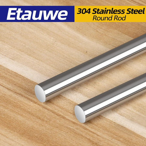 4mm Diameter 300mm Length 304 Stainless Steel Solid Round Rods 5 Pack For DIY Craft And Metal Working Projects on wood surface