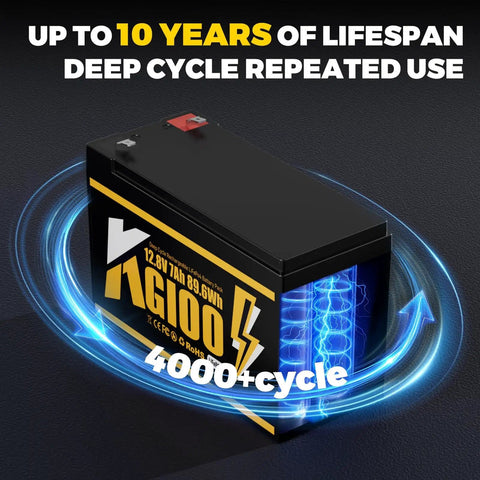 Beefy 12V 7Ah LiFePO4 Deep Cycle Battery With Built In BMS For Power Wheels Fish Finders Solar Lighting And Ride On Toys