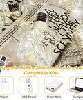 USB powered Star Curtain Lights With Wishing Ball LED Fairy String Lights with plugs shown