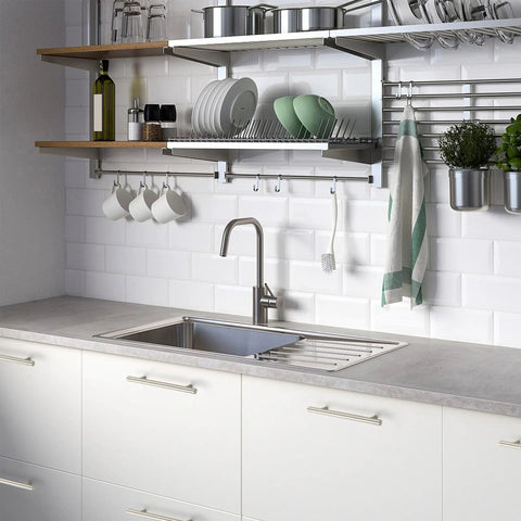 Modern kitchen with 45 Pack 7.38 Inch Brushed Nickel Cabinet Pulls Stainless Steel Kitchen Cupboard Handles With 5 Inch Center To Center Holes