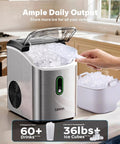 Snappy Countertop Nugget Ice Maker With SelfClean Tech Cranks Out 36 Pounds Of Chewable Sonic Pellet Ice Daily sitting on a kitchen counter.