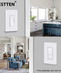 40 Pack Mid Size Screwless Outlet Covers Wall Plates 1 Gang Gloss Snow White Decorative USWP6 Midsize in modern interiors