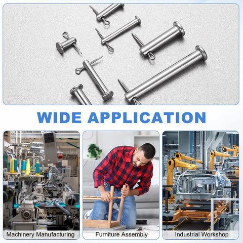 Top Shelf 8 Piece M3x25mm Single Hole Clevis Pins With Cotter Pins Heavy Duty 304 Stainless Steel for machinery and furniture use.
