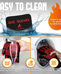 Ultimate BBQ Grill And Oven Gloves Heat Resistant To 1472F shown being washed with case