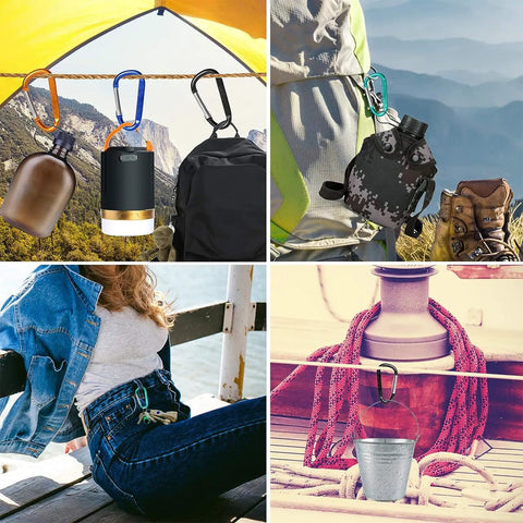12 Pack Carabiner Keychain Clips 3 Inch Aluminum D Ring Nonlocking Hooks Multicolor Snap Clips For Home Camping Hiking