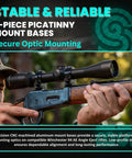 Hardcore Two Piece Picatinny Scope Mount Base For Winchester 94 Ae Angle Eject Rig on rifle with optic attached outdoors.