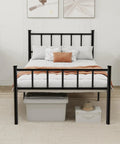 Built Tough Twin Metal Platform Bed Frame Featuring Heavy Steel Slats And Smart Underbed Storage For Zero Creak Peace Of Mind And Rock Steady Support In Glossy Black with underbed storage