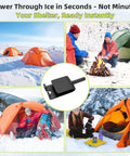 Universal Ice Anchor Drill Adapter For Ice Fishing Shelters And Auger Bolts with winter camping scenes