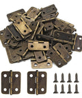 Mini 18x15mm Hinges Set For Wooden Jewelry Boxes And Cabinets With 50 Hinges And 200 Screws For DIY Crafts Retro Vintage Look