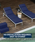 Two Pack Chaise Lounge Cushions Outdoor 72 By 21 By 4 Inches Waterproof Fade Resistant Thick Foam on patio furniture