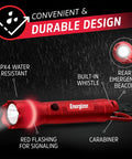 R-300 LED Emergency Flashlight With Beast Mode High Low Strobe Red Strobe, IPX4 Water Resistant, Built-In Emergency Whistle And Rear Beacon