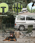 Outdoor Garden Fence For Dogs 32 Inch High 23 Ft Long Rustproof Metal Fencing With Ground Stakes No Dig Animal Containment