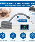 Non-Heated 6 Foot CPAP Tubing Replacement Black Universal Fit For Most CPAP Machines Easy To Reinstall Compatible With ResMed Philips Respironics Fisher And Paykel Durable Made In The USA Quality in use with CPAP machine