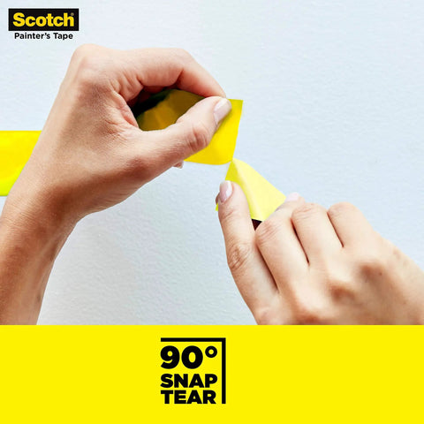 Hands tearing Exterior Painter's Tape 1.88 Inch By 45 Yard Weatherproof Masking Tape For Outdoor Surfaces Wind Resistant Rain Resistant