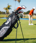 M5 Mens Golf Set With Driver Fairway Wood Hybrid Irons 5 PW Putter Stand Bag And 3 Headcovers All Graphite Shafts on golf course