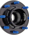 Heavy Duty Front Wheel Bearing And Hub Assembly For 2005 2010 Ford F 250 F 350 Super Duty 4WD DRW close-up showing blue studs and gear.